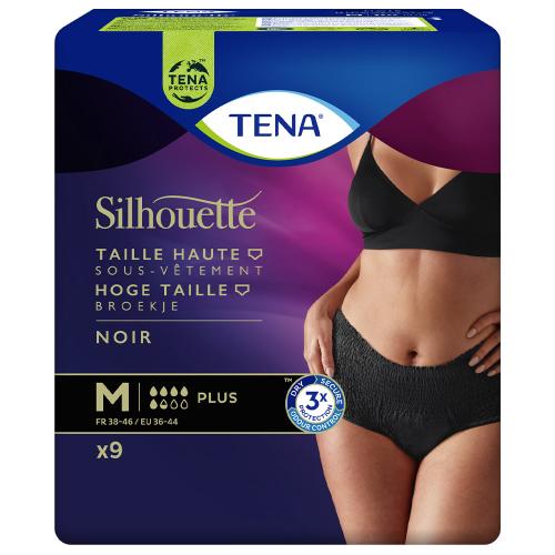 TENA Silhouette Plus Noir - Taille haute - Medium